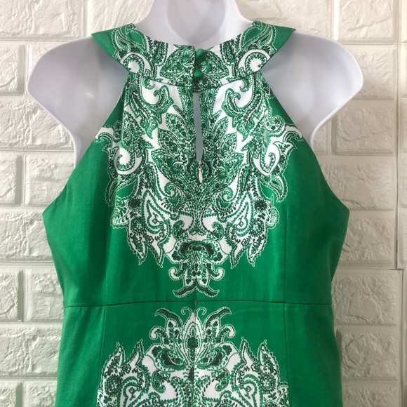 INC Kelly green paisley career dress - Picture 7 of 8